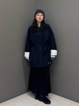 「KBF（ケイビーエフ）のスニーカーソールローファー（その他シューズ、ブラック系）」を使った、のぶさん（レディース・163cm）の春コーディネート