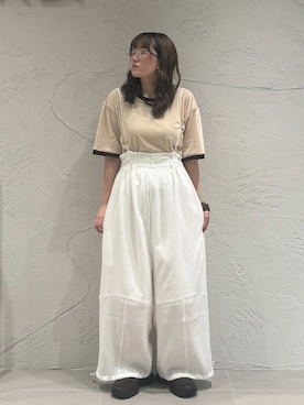 「アイテム（サロペット/オーバーオール）」を使った、のぶさん（レディース・163cm・20代）の夏コーディネート