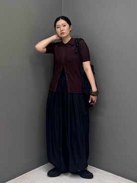 「KBF（ケイビーエフ）のカットデザインメッシュスニーカー（スニーカー、ブラック系）」を使った、のぶさん（レディース・163cm）の春コーディネート