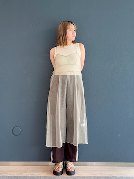 「スニーカーソールサンダル」｜のぶさん（レディース・163cm）の夏コーディネート