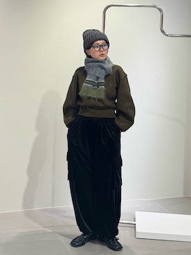 「アイテム（ニットキャップ/ビーニー）」を使った、のぶさん（レディース・163cm）の秋コーディネート