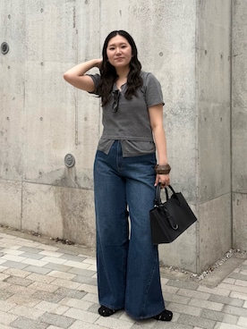 「KBF（ケイビーエフ）のアイテム（シューズ）」を使った、のぶさん（レディース・163cm）の春コーディネート
