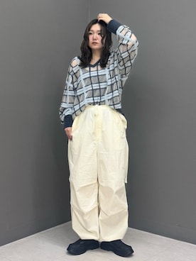 「アイテム（イヤリング）」を使った、のぶさん（レディース・163cm）の夏コーディネート