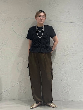 「アイテム（イヤリング）」を使った、のぶさん（レディース・163cm）の夏コーディネート