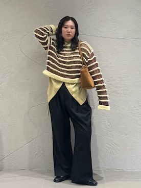 「アイテム（ローファー）」を使った、のぶさん（レディース・163cm）の秋コーディネート