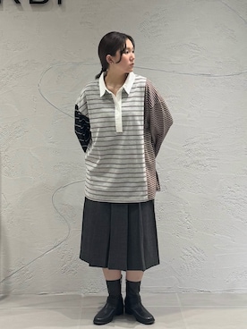 「ラガーシャツ」｜のぶさん（レディース・163cm）の秋コーディネート