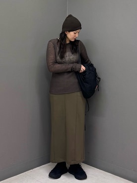 「KBF（ケイビーエフ）のアイテム（帽子）」を使った、のぶさん（レディース・163cm）の秋コーディネート
