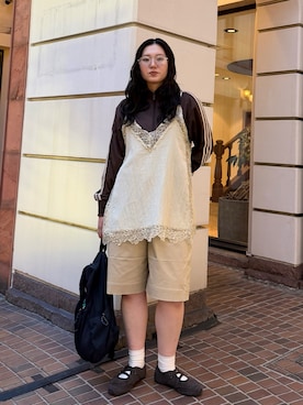 「KBF（ケイビーエフ）のアイテム（トップス）」を使った、のぶさん（レディース・163cm）の春コーディネート