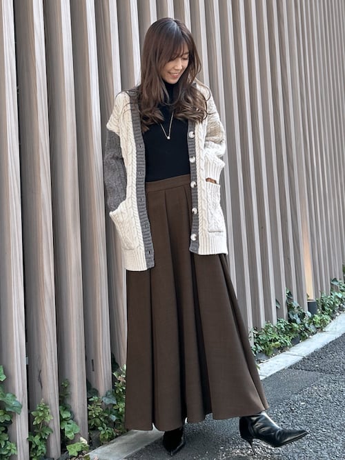 新品タグ付き 2024SS peu pres さくらんぼオパール ロングスカート sanpo kuschel（サンポクシェル） ぷっくり可愛い立体花のつぼみ