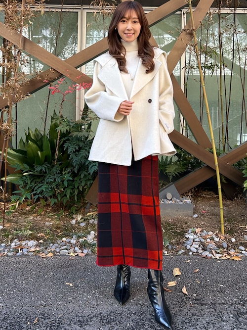 セール】《新色追加》チェック ニット ナロースカート ニットスカート