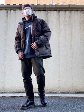 「オリーブ」｜「アイテム（ダウンジャケット/コート）」を使った、こすちんさん（メンズ・178cm）の冬コーディネート