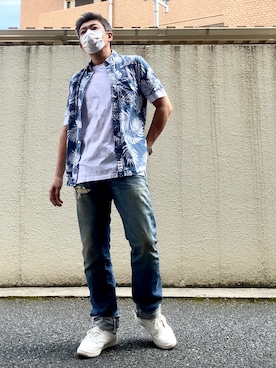 「Abercrombie&Fitch（アバークロンビーアンドフィッチ）のアイテム（シャツ/ブラウス）」を使った、こすちんさん（メンズ・178cm）の夏コーディネート