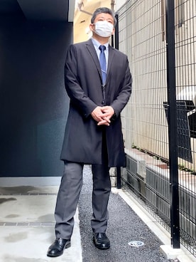 「NANO universe（ナノユニバース）のアイテム（チェスターコート）」を使った、こすちんさん（メンズ・178cm）の春コーディネート