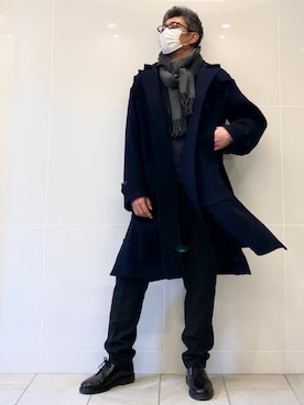 「マフラー」｜「アイテム（セットアップ）」を使った、こすちんさん（メンズ・178cm）の冬コーディネート