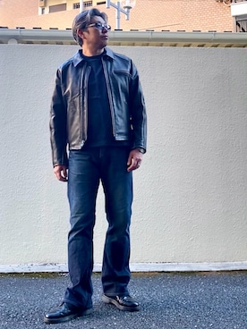 「schott(ショット)のアイテム」を使った、こすちんさん(メンズ・178cm)の冬コーディネート