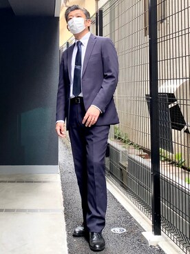 「NANO universe（ナノユニバース）のアイテム（スーツセット）」を使った、こすちんさん（メンズ・178cm）の春コーディネート