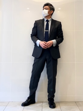「仕事着」｜「アイテム（スーツセット）」を使った、こすちんさん（メンズ・178cm）の春コーディネート
