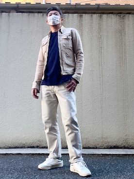 「UNIQLO+J」｜「アイテム（ブルゾン）」を使った、こすちんさん（メンズ・178cm）の春コーディネート