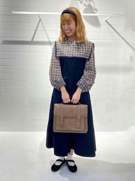 「ehka sopo（エヘカソポ）のアイテム（オールインワン・サロペット）」を使った、___ayn21さん（レディース・158cm）の秋コーディネート