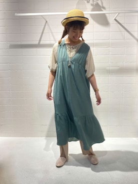 「158cmコーデ」｜「アイテム（帽子）」を使った、___ayn21さん（レディース・158cm）の夏コーディネート