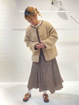 「158cmコーデ」｜「アイテム（ノーカラージャケット）」を使った、___ayn21さん（レディース・158cm）の秋コーディネート