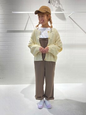 「ehka sopo（エヘカソポ）のアイテム（サロペット/オーバーオール）」を使った、___ayn21さん（レディース・158cm）の秋コーディネート