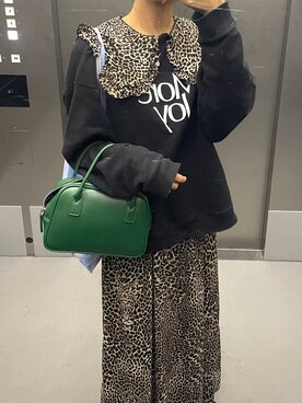 「BEAMS」｜「アイテム（ボストンバッグ）」を使った、akiho hoshiさん（レディース・158cm）の秋コーディネート