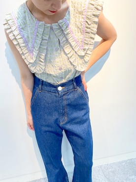 「BeAMS DOT（ビームスドット）のアイテム」を使った、akiho hoshiさん（レディース・158cm）の夏コーディネート