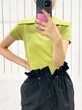 「BeAMS DOT（ビームスドット）のアイテム」を使った、akiho hoshiさん（レディース・158cm）の夏コーディネート