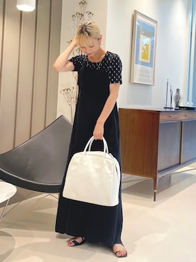 「BEAMS」｜「アイテム（ボストンバッグ）」を使った、akiho hoshiさん（レディース・158cm）の夏コーディネート