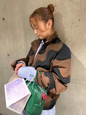 「BEAMS」｜「アイテム（ボストンバッグ）」を使った、akiho hoshiさん（レディース・158cm）の冬コーディネート