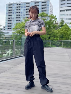 「チェッカー柄」｜akiho hoshiさん（レディース・158cm）の春コーディネート