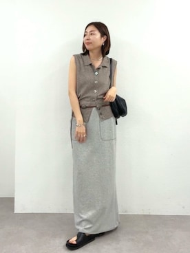 「RIVE DROITE（リヴドロワ）のアイテム（アクセサリー）」を使った、AIさん（レディース・160cm）の春コーディネート