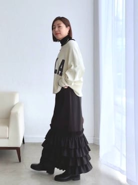 「スカートコーデ」｜AIさん（レディース・160cm）の秋コーディネート