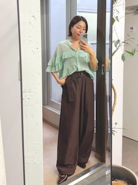 「アイテム（その他シューズ）」を使った、AIさん（レディース・160cm）の夏コーディネート