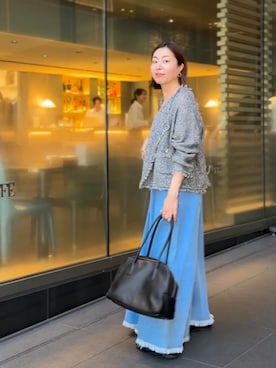 「アイテム（ボストンバッグ）」を使った、AIさん（レディース・160cm）の秋コーディネート
