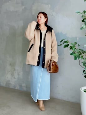 「アイテム（ハンドバッグ）」を使った、AIさん（レディース・160cm）の秋コーディネート