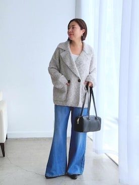 「ニットカーディガン」｜AIさん（レディース・160cm）の秋コーディネート