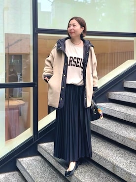 「きれいめカジュアル」｜「アイテム（その他アウター）」を使った、AIさん（レディース・160cm）の秋コーディネート