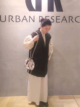 「URBAN RESEARCH（アーバンリサーチ）のウール調合繊テーラードジレ（その他アウター）」を使った、masumi0202さん（レディース・154cm）の秋コーディネート
