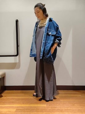 「アイテム（デニムジャケット）」を使った、masumi0202さん（レディース・154cm）の夏コーディネート