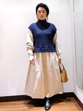 「SMELLY（スメリー）のアイテム（ハンチング/ベレー帽）」を使った、masumi0202さん（レディース・154cm）の冬コーディネート