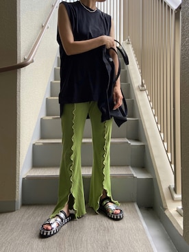「Acne Studios（アクネストゥディオズ）のアイテム（サンダル）」を使った、uno.さん（レディース・155cm）の夏コーディネート