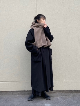 「Lull（ルル）のアイテム（その他アウター）」を使った、uno.さん（レディース・155cm）の冬コーディネート
