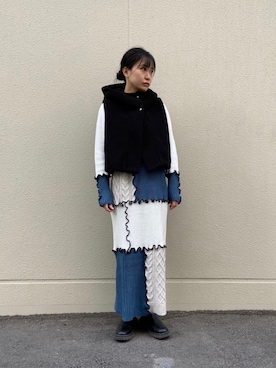 「Lull（ルル）のアイテム（その他アウター）」を使った、uno.さん（レディース・155cm）の冬コーディネート