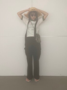 「ビーサン」｜「アイテム（財布/小物）」を使った、uno.さん（レディース・155cm）の夏コーディネート