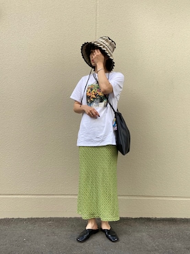 「PUBLUX（パブリュクス）のアイテム（サンダル）」を使った、uno.さん（レディース・155cm）の春コーディネート