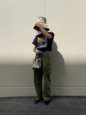 「PUBLUX（パブリュクス）のアイテム（サンダル）」を使った、uno.さん（レディース・155cm）の春コーディネート