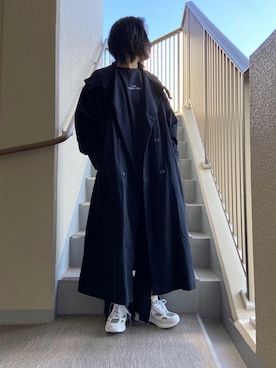 「PUBLUX（パブリュクス）のアイテム（トレンチコート）」を使った、uno.さん（レディース・155cm）の秋コーディネート