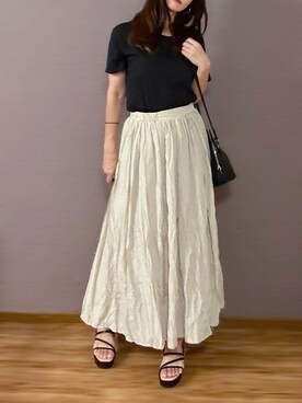 「SLOBE IENA（スローブイエナ）のアイテム（サンダル）」を使った、bashirikanikaさん（レディース・160cm）の夏コーディネート